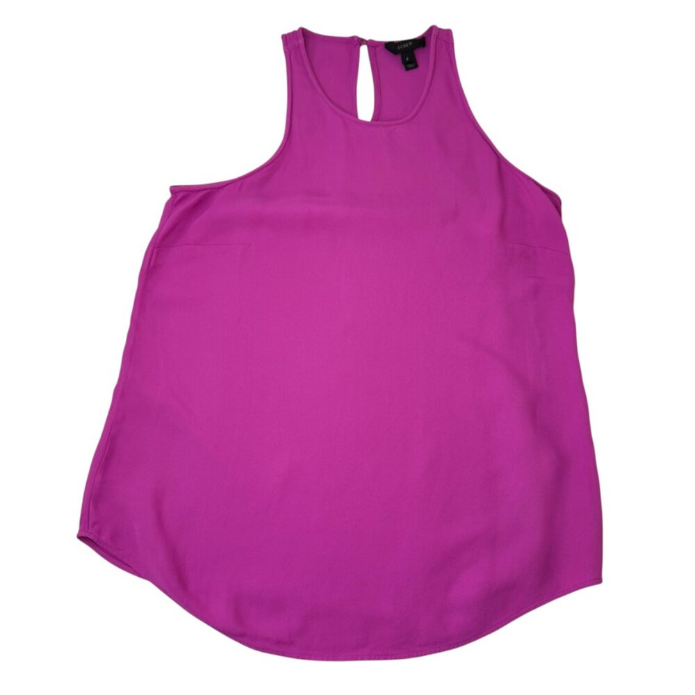 J. Crew Magenta Sleeveless Shell Top Size 6 Racerback Keyhole Workwear - Picture 6 of 7